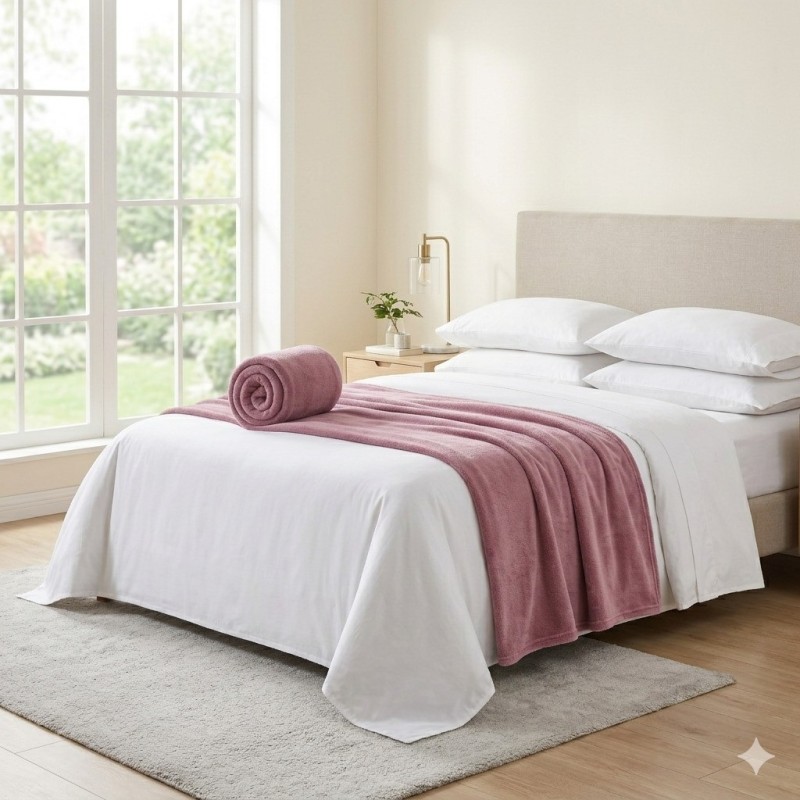 MANTA KING HOME DESIGN LISA CORTTEX ROSA VELHO 2,20 m X 2,40 m