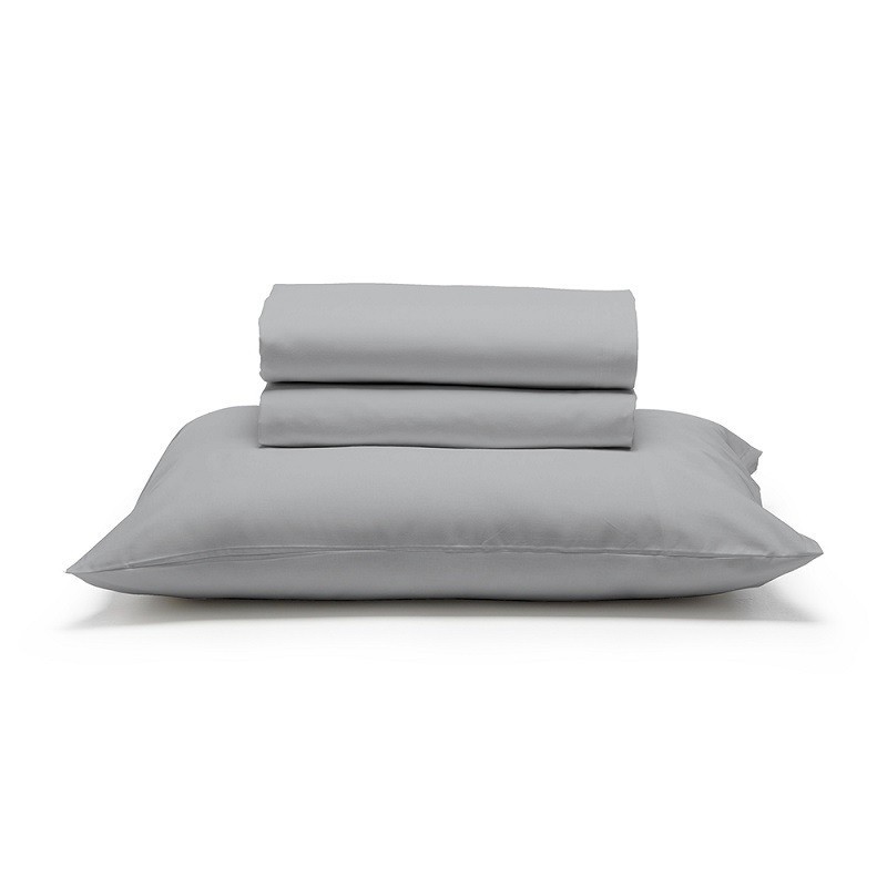 JOGO DE CAMA SOLTEIRO PREMIUM 180 FIOS 100% ALGODÃO CINZA- ESTAMPARIA