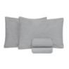 JOGO DE CAMA KING PREMIUM 180 FIOS 100% ALGODÃO CINZA- ESTAMPARIA