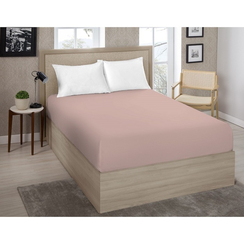 LENÇOL DE ELÁSTICO AVULSO CASAL PREMIUM 180 FIOS 100% ALGODÃO ROSA- ESTAMPARIA