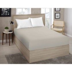 LENÇOL DE ELÁSTICO AVULSO CASAL PREMIUM 180 FIOS 100% ALGODÃO KAKI- ESTAMPARIA