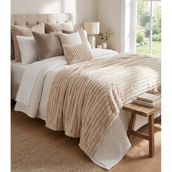 COBERTOR CANELADO LIVING ART LONDON QUEEN BEGE- CORTTEX