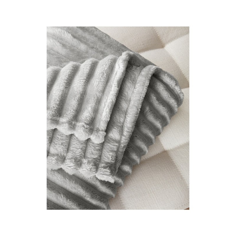 COBERTOR CANELADO LIVING ART LONDON CASAL CINZA- CORTTEX
