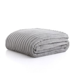 COBERTOR CANELADO LIVING ART LONDON CASAL CINZA- CORTTEX