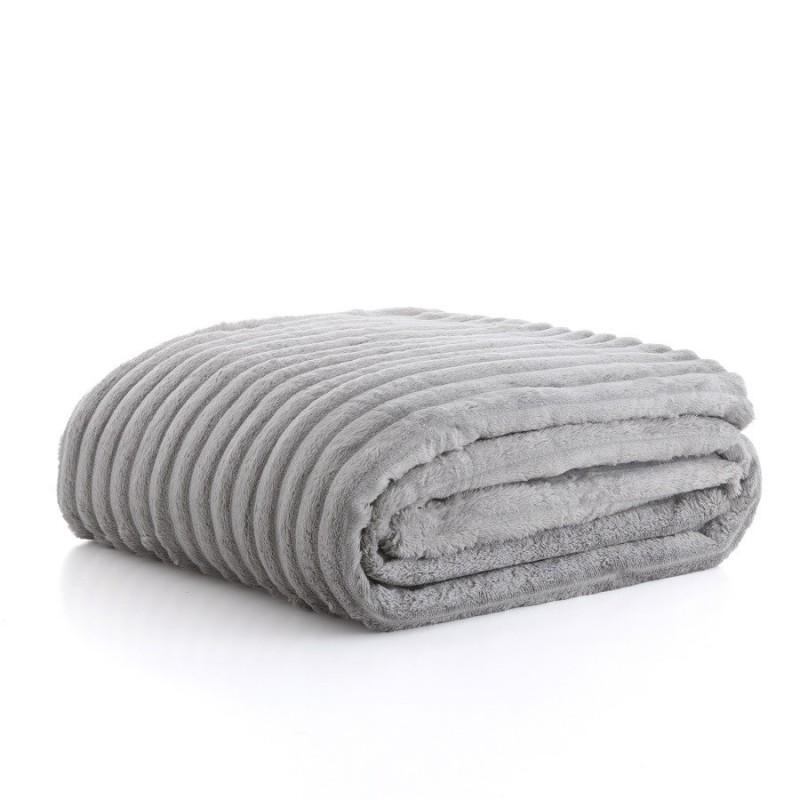 COBERTOR CANELADO LIVING ART LONDON CASAL CINZA- CORTTEX