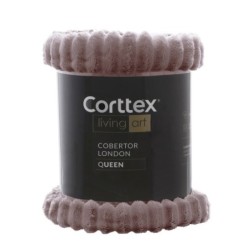 COBERTOR CANELADO LIVING ART LONDON KING ROSE- CORTTEX