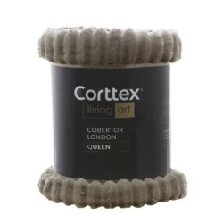 COBERTOR CANELADO LIVING ART LONDON KING TAUPE- CORTTEX