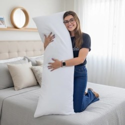 FRONHA CASUAL XUXÃO PARA TRAVESSEIRO DE CORPO 1,45 X 0,45 BRANCO- JUMA