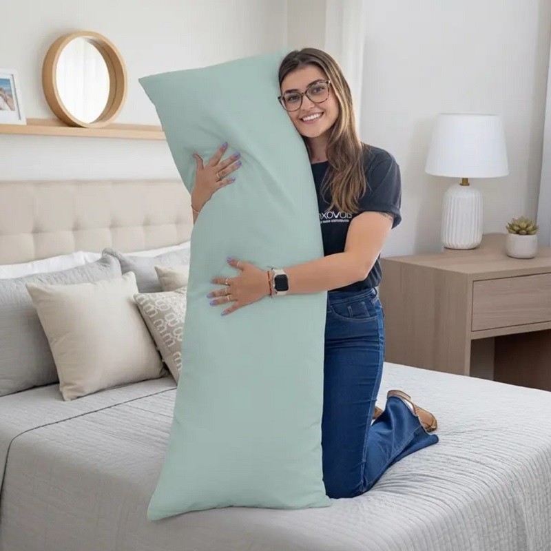 FRONHA CASUAL XUXÃO PARA TRAVESSEIRO DE CORPO 1,45 X 0,45 VERDE- JUMA