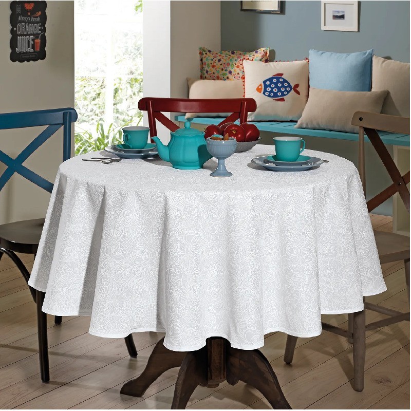 TOALHA DE MESA RETANGULAR DÖHLER CLEAN BOTÂNICA 4 LUGARES- DOHLER