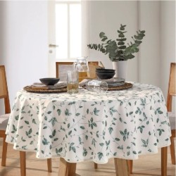 TOALHA DE MESA REDONDA DÖHLER CLEAN BOTÂNICA 4 LUGARES- DOHLER