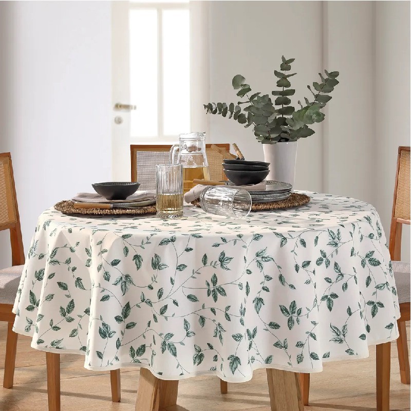 TOALHA DE MESA REDONDA DÖHLER CLEAN BOTÂNICA 4 LUGARES- DOHLER