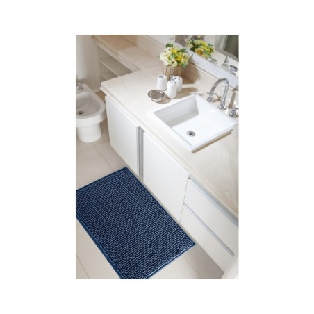 TAPETE PARA BANHEIRO/ ENTRADA DALLAS 38CM X 48CM AZUL MARINHO- CORTTEX