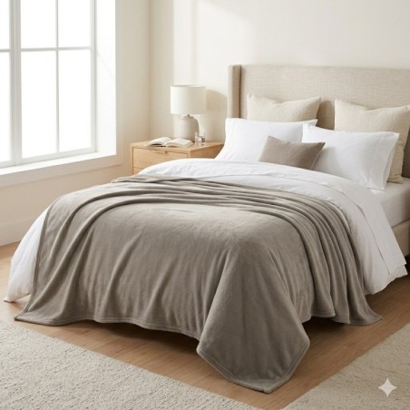 MANTA SOLTEIRO HOME DESIGN LISA CORTTEX TAUPE 1,50 m X 2,00 m