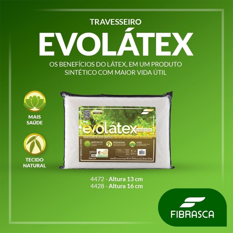 TRAVESSEIRO EVOLÁTEX ALTO 16 CM DE ALTURA- FIBRASCA