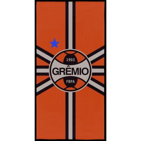 Toalha Aveludada Transfer Grêmio 70 cm x 1,40 m Com 1 peça