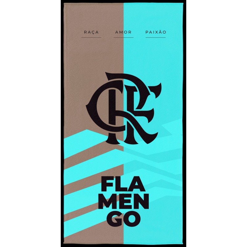 Toalha Aveludada Transfer Flamengo 70 cm x 1,40 m Com 1 peça