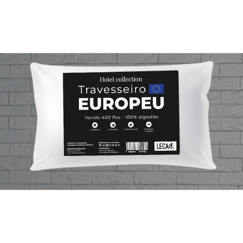 TRAVESSEIRO EUROPEU 400 FIOS HOTEL COLLECTION 50X70 LECASA