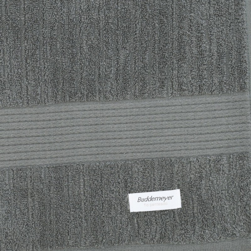 TOALHA DE BANHO 90/150 FIO PENTEADO CANELADO CINZA ESCURO 1839 - BUDDEMEYER