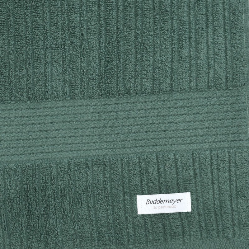 TOALHA DE BANHO 70/140 FIO PENTEADO CANELADO VERDE FOLHA 3074 - BUDDEMEYER