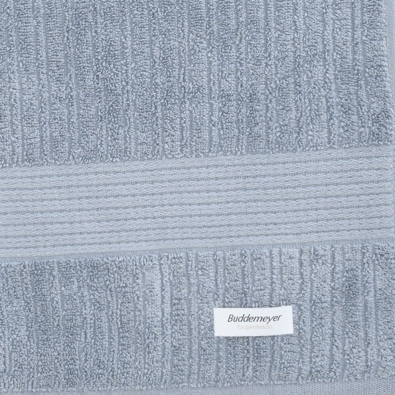 TOALHA DE BANHO 90/150 FIO PENTEADO CANELADO AZUL 1284 - BUDDEMEYER