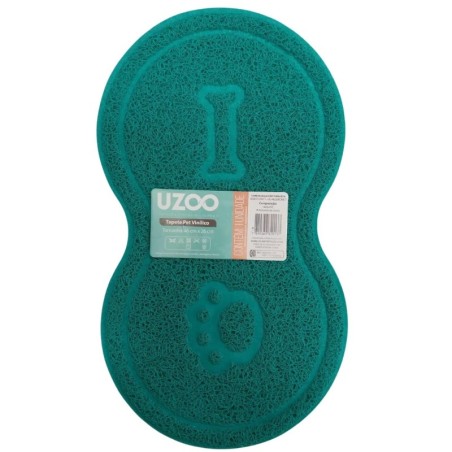 TAPETE COMEDOURO PARA PET CACHORRO TURQUESA- UZOO