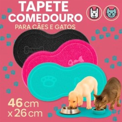 TAPETE COMEDOURO PARA PET GATO PRETO- UZOO