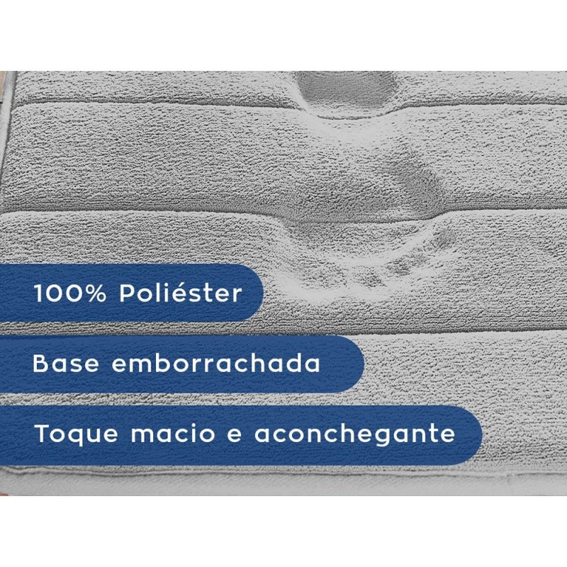 TAPETE SUPER SOFT NASA 40 X 60 VISCO ELÁSTICO CINZA- CAMESA